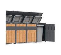 50NRTH GmbH Westmann Mülltonnenbox Varius 5 5 x 240L Anthracite effet bois 80 x 330 x 116 cm Quantité:1