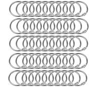 50Pcs Anneaux Articulés Classeurs Reliure, Anneaux de Livre 3cm, Anneaux de Reliure, Anneaux de Carte Index en Argent, Anneaux Métalliques, pour Cartes Document Echantillon