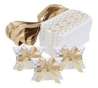 50PCS Boîtes à Dragées pour Mariage Baptême Fête , Contenant Dragées en Papier , Pochon Dragées avec Rubans .