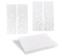 50pcs Chemises Vélin Pré-pliées pour Invitations 12,7x17,78cm, Fleurs Sauvages Manches Vélin & Enveloppes Accessoires Invitation Mariage pour Fiançailles Fête Naissance Cartes Anniversaire