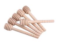 50pcs Cuillere Miel Bois, Cuillere Degustation Miel Cuillère à Miel Mini Cuillere a Miel avec Rainures Profondes Longue Poignée pour Agitation de Sirop de Confiture de Miel(Mini 8CM)