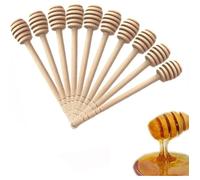50pcs Cuillères à Miel en Bois Portable Bâton Miel Batonnet Miel(15cm)