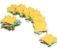 50Pcs DIN Rail Mount Terminal Flame Retardant Grounding Terminals Block 76A USLKG-10