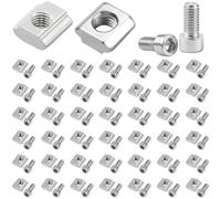 50PCS Écrous Coulissants M5 M5x10 Profilé pour aluminium 50PCS | Installation pour facile, fixation sécurisée, compatible profilés standard, pour idéal bricolage maison, fini argenté