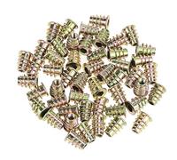 50pcs Écrous Inserts Filetés M5 * 13mm Écrou hexagonale en alliage de zinc Écrous tête hexagonale de meubles écrous filetés pour insert en bois