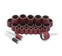 50pcs kit de tambour de ponçage grain # 80 à # 600 bande de ponçage pour manchons Dremel pour mandrins de ponçage électrique mini meuleuse d'angle, 80, grand anneau de papier de verre