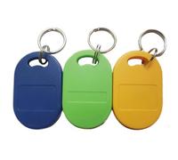 50pcs/Lot 13,56MHz Proximity NFC MF 1K S50 Chip RFID ABS Key Fobs IC Tags Token Ring Blue Yellow Green