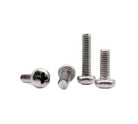50pcs M1 M1.2 M1.6 M2 M2.5 M3 M4 minuscule Mini réparation ordinateur portable téléphone jouets lunettes imprimante croix Phillips vis à tête ronde(304 stainless steel,4MM_M1.6)