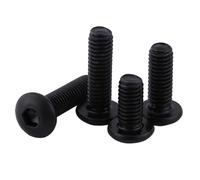 50pcs M3 Noir Hex Socket M3 X 8mm Boulons Tête Plate Alliage Acier 10.9 Classe
