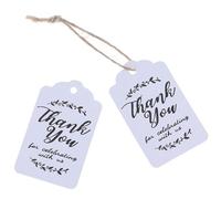 50pcs Merci À La Main Noir Et Blanc Cadeau Étiquette Papier Étiquettes Volantes À La Main Merci Kraft Étiquettes Bricolage Étiquette 3*5cm