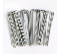 50PCS Piquets de Jardin Agrafes de Paysage Galvanisées Agrafes de Jardin Galvanisées Agrafes de Gazon de Type U pour Gazon Artificiel Piquets de Paysage en Forme de U Robustes