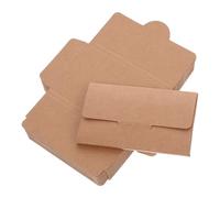 50pcs Pochettes en Papier Kraft Khaki pour Cartes de Transport et Cartes Présents, Protège Écriture Possible, pour Restaurants et Immeubles