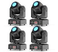 50W Tête Mobile Lyre LED Beam Lumière de Fête avec 8 Couleurs 8 Motifs, Mini Disco RGBW Lumière de Scène DMX512 Jeu de Lumière Soirée Commande Vocale pour DJ Bar Mariages Noël 4PCS