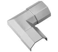 50x Goobay 90780 Raccord d'angle pour goulotte de câblage, argent - pour l'extension des goulottes de câblage