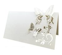 50x Marque Place Carte de Nom Etiquette de Table Forme de Papillon pour Cérémonie de Mariage Fête Anniversaire