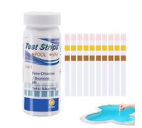 50x Papier D'analyse De L'eau De Piscine, De Test Pour Piscines, Band-elettes De Test Pour Spa 3 En 1, Fournitures De D'eau Faciles À Utiliser Pour Bain À Remous, Piscine Et Spa, 3,74 Pouces