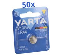 50x Varta Pile Bouton Électronique V 13 GA / A76 / LR 44 Alkaline 1,5 V 1 Unité