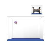 50x25x40 Vitrine pour Lego Stranger Things 75810,Neuschwanstein 21063 | pour la Maison dans Le Monde à l Envers,Transparent Acrylique,Antipoussière,Facile Installer,Base Bleue