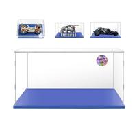 50x30x25 Vitrine Voiture pour Batman 42127 76240,42182 76240 21339 75337 | pour Lego 10354 42620 60350 75356 80109,Transparent Acrylique,Antipoussière,Facile Installer,Base Bleue
