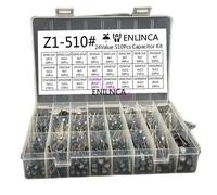 510 pièces/lot 0.1UF-1000UF 24 valeurs condensateurs électrolytiques en aluminium 16-50V mélange condensateur électrolytique kit assorti et boîte de rangement