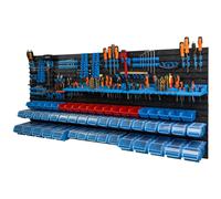 52 bacs gerbables Etagère murale plastique Couvercle 173,3 x 78 cm Porte-outils Atelier Garage Système de stockage Bacs à bec Schütte