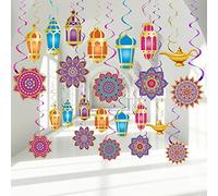 52 Décorations Ramadan Moubarak Décoration de Fête des Mille et une Nuits en Aluminium de Plafond Tourbillons Suspendus Eid Mubarak Fourniture d'Anniversaire de Princesse Marocaine Indienne