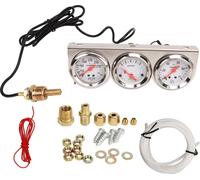 52 mm Auto Kit triple étage Blanc Cadran 12 -V Pression d'huile Voltmètre de température d'eau avec capteur