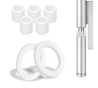 52 Pcs Rondelles Pour Gonds de Porte Cache Paumelles Entretoise Plastique 10,2 mm X 15 mm Bague Paumelle Rondelle Nylon Plate Gond pour Portail Exterieur Cache Gond Porte, 1mm 26Pcs & 2mm 26Pcs(Blanc)