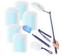 52 Pièces Plumeau Poussiere Recharge Kit, Recharge Swiffer Plumeau, avec 1 Poignée, 1 Telescopique Compatible, Kit de Plumeau en Microfibre pour Cheveux, Poussière, Saleté