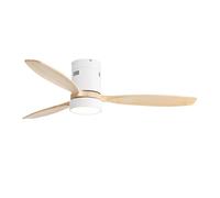 52 pouces encastré ventilateur de plafond DC 3 lames de ventilateur en bois massif moteur réversible sans bruit avec lampe télécom