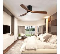 52 pouces intérieur ventilateur de plafond avec lampe 3 lames de ventilateur en bois massif moteur réversible sans