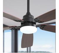 52 ""ventilateur de plafond classique avec dimmable LED Light 6 vitesses vent 5 feuilles télécommande Moteur DC