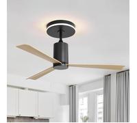 52 ""ventilateur de plafond encastré moderne avec lumière LED et télécommande 3 Lames ABS Moteur DC réversible sans bruit pour