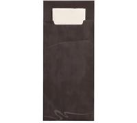 520 pochettes à couverts 20 cm x 8,5 cm noir incl. serviette blanche 33 x 33 cm 2 plis