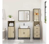 [52103]Cabinet de salle de bain - MEUBLECHIC - Meuble wc/commode SDB - chêne sonoma 35x37,5x166 cm,Poids:28.85 Kg