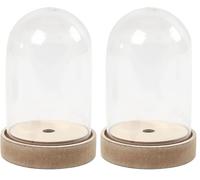 52161 Cloche sur Support en Bois 12.5 x 8 cm (Lot de 2)