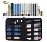 52PCS Crayons de Couleurs, Esquisse Crayons Ensemble de Papeterie Stylo Peinture Peinture Professionelle Art Set, Materiel de Dessi