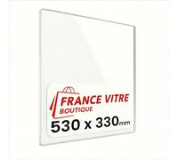 530 x 330 x 4 mm - Vitre d’Insert pour cheminée et poêle à Bois - Verre de Rechange Haute température France Vitre - jusqu'à 800°C - 330x530 mm
