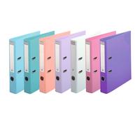 Exacompta Classeur à levier plastifié A4 – Dos 5 cm – Couleurs pastel assorties