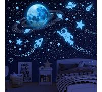 531 pièces/set Étoiles et planètes qui brillent dans le noir, autocollants muraux compatibles avec la décoration de la galaxie, astronaute, fusée, vaisseau spatial, extraterrestre. Décalcomanies mural