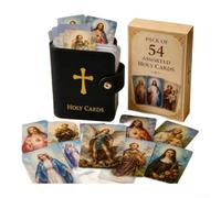 54 Cartes de Prière Catholiques Assorties Format Poche(Black with prayer) | Collection sacrée, images de la pour madone, pour saint Joseph, dévotion profonde, religieux parfait