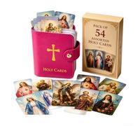 54 Cartes de Prière Catholiques Assorties Format Poche(pink) | Collection sacrée, images de la pour madone, pour saint Joseph, dévotion profonde, religieux parfait