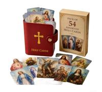 54 Cartes de Prière Catholiques Assorties Format Poche(Red with prayer) | Collection sacrée, images de la pour madone, pour saint Joseph, dévotion profonde, religieux parfait
