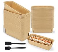 54 PCS Moule Mini Cake Papier, Moule a Cake Jetable Rectangulaire, pour Air Fryer Plat Cakes Papier Antiadhésif, Paper M