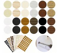 54 pièces Autocollants de cache-vis pour meubles - Capuchons de vis décoratifs autocollants en PVC, pour la réparation de cadres de meubles, têtes de vis cachées en plastique de 20 mm, effet bois faci