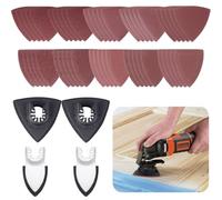 54 pièces de patins abrasifs pour outil oscillant, kit de ponçage de détail pour bois, métal et plâtre, avec patins triangulaires et à doigt, grains 60 à 240