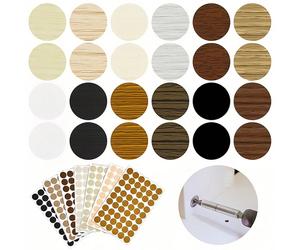 54 pièces/feuille Autocollants décoratifs en PVC de 21 mm, autocollants de cache-vis de meuble, autocollants décoratifs de réparation de meuble et de placard 102,103,101,002,010,110,108,109,106,105,11
