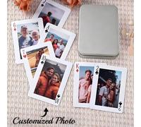54 pièces/Set Cartes à jouer personnalisées avec photo, peut personnaliser 6 photos, jeu de poker personnalisé, cartes de jeu personnalisées, cadeau d'anniversaire, cadeau de la Saint-Valentin, souven