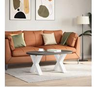 541358& Pieds de table basse - Haut de gamme - en forme de X, 2 pièces, blanc, 60 x (42-43) cm, acier