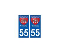 55 Commercy blason autocollant plaque stickers ville - Angles : droits